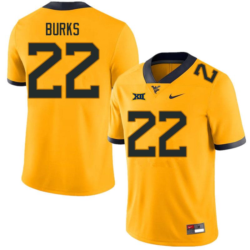 Men #22 Aubrey Burks West Virginia Mountaineers College Football Jerseys Sale-Gold - Click Image to Close